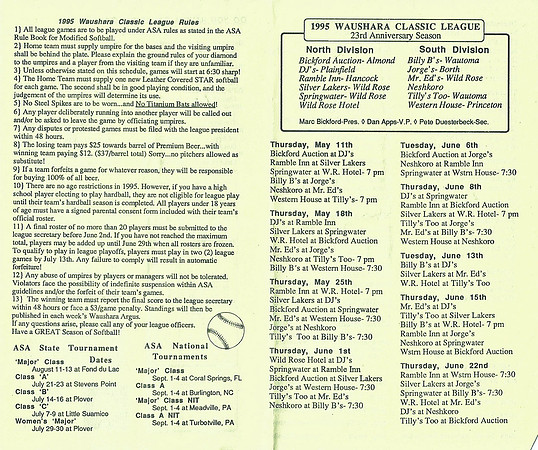 1995 Waushara County Classic League