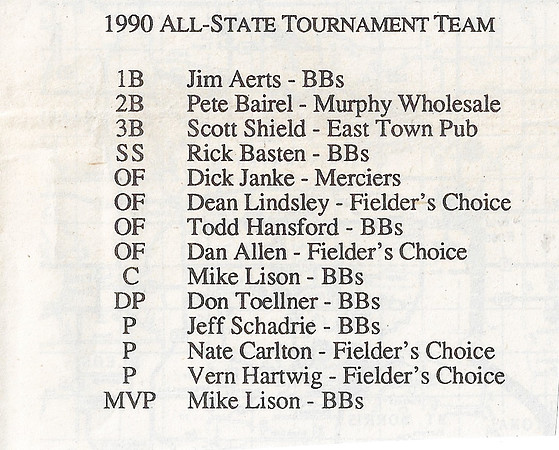 1990 Class A State Tournament