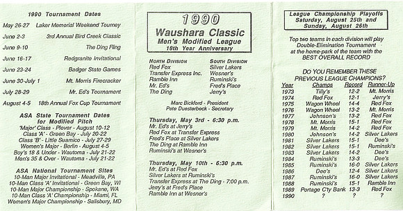 1990 Waushara County Classic League