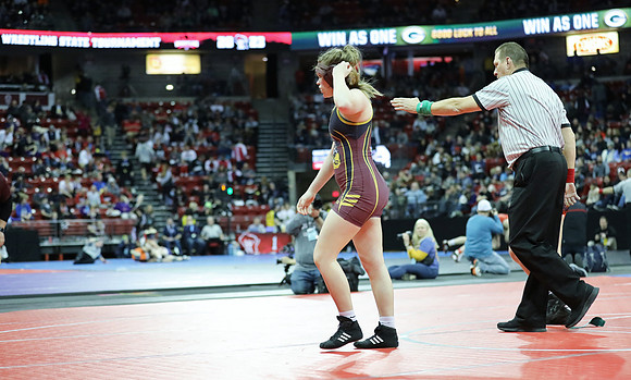 Waterloo GIRLS Michala Lewllin 152 lbs. Match 1 at State Tournament 2023  (15)