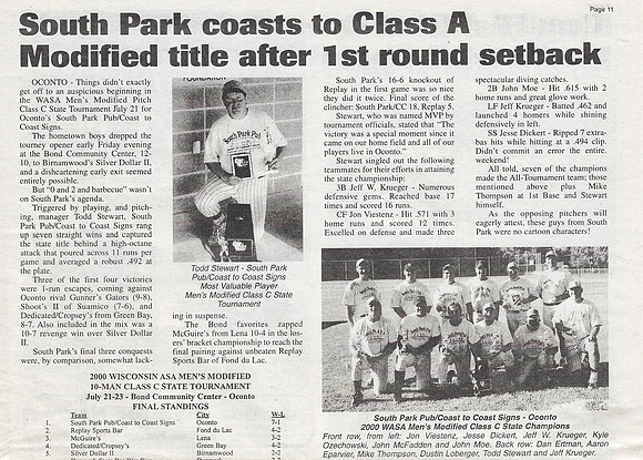 2000 Class C State Tournament in Oconto