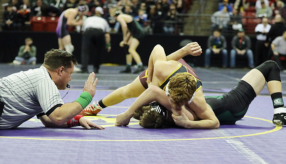 Waterloo 160 lbs. Trevor Firari Match #1 State Tournament 2023  (44)