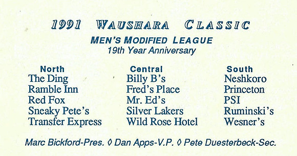 1991 Waushara County Classic League