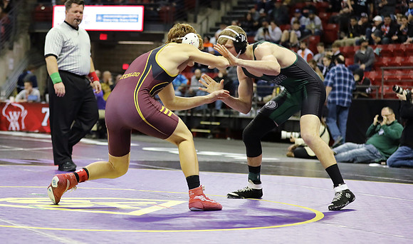 Waterloo 160 lbs. Trevor Firari Match #1 State Tournament 2023  (6)