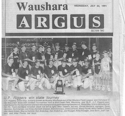 1991 Class A State Champions - UP Riggers  (1)