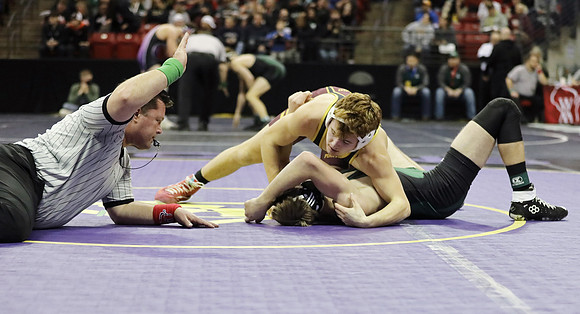 Waterloo 160 lbs. Trevor Firari Match #1 State Tournament 2023  (46)