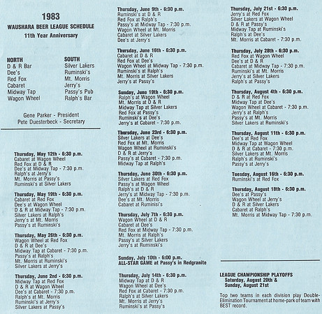 1983 Waushara County Beer League