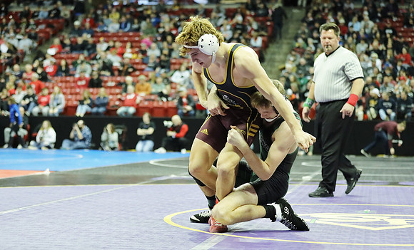 Waterloo 160 lbs. Trevor Firari Match #1 State Tournament 2023  (29)