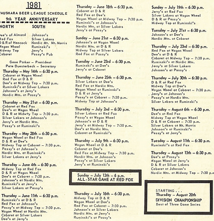 1981 Waushara County Beer League
