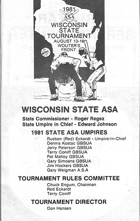 1981 Major State Tournament at Wouters Front Green Bay  (1)