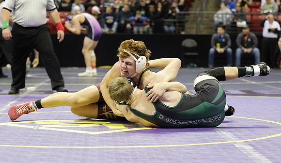 Waterloo 160 lbs. Trevor Firari Match #1 State Tournament 2023  (40)