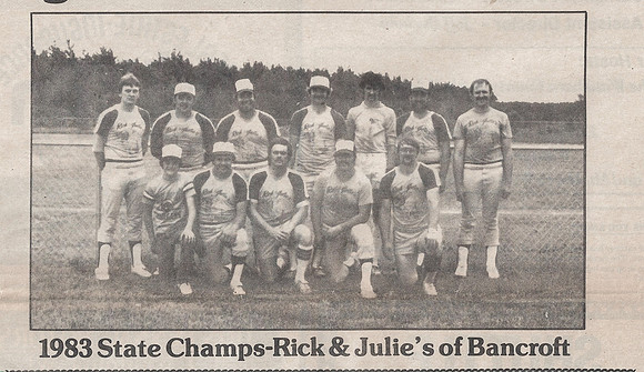 1983 Major State Champions Rick & Julies