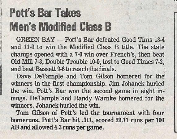 1985 Class B State Tournament