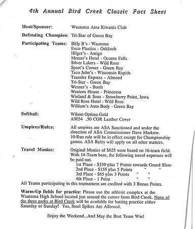 1991 4th Annual Major Bird Creek Classic Wautoma (2)