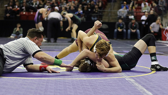 Waterloo 160 lbs. Trevor Firari Match #1 State Tournament 2023  (45)