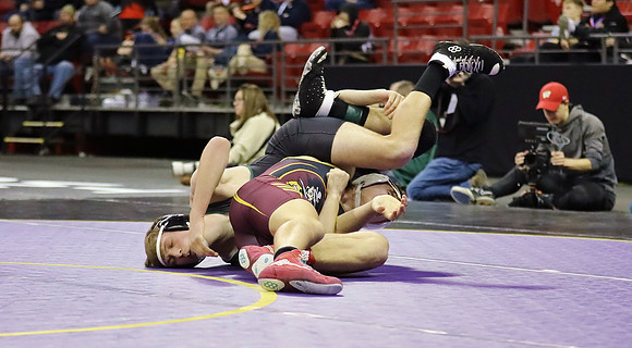 Waterloo 160 lbs. Trevor Firari Match #1 State Tournament 2023  (18)