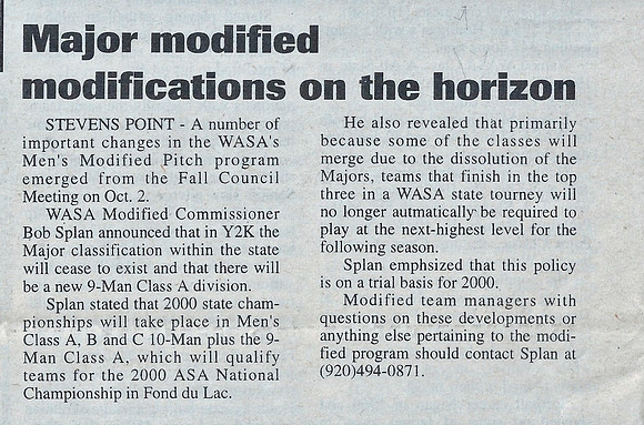 2000 MAJOR Modified - Re Classified