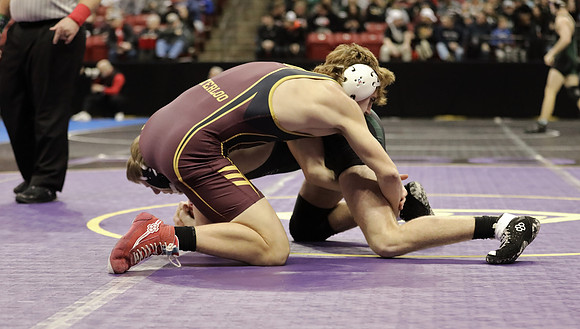 Waterloo 160 lbs. Trevor Firari Match #1 State Tournament 2023  (31)