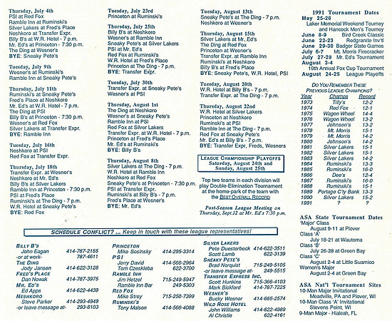 1991 Waushara County Classic League (2)