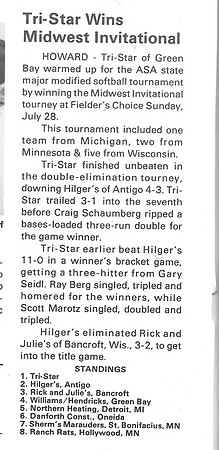 1985 Issue of Softball Revue  Magazine - Major Modified