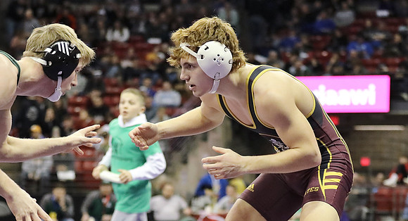 Waterloo 160 lbs. Trevor Firari Match #1 State Tournament 2023  (27)