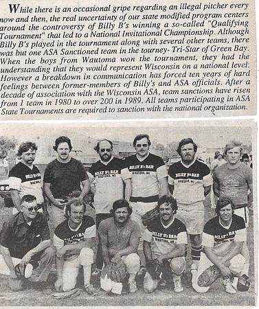1980 Major State Champions Billy B's