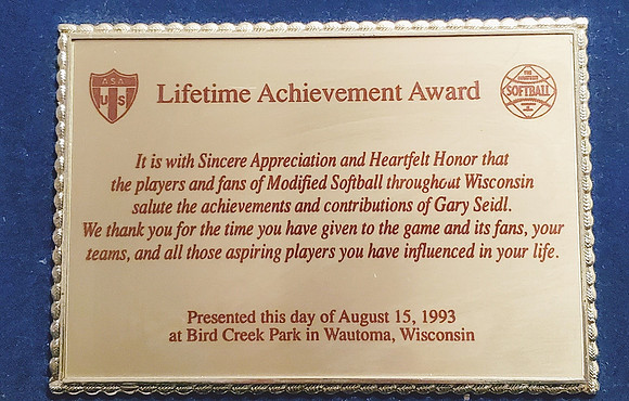 Gary Seidl - Liftime Achievemnt Award