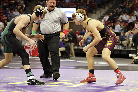 Waterloo 160 lbs. Trevor Firari Match #1 State Tournament 2023  (5)