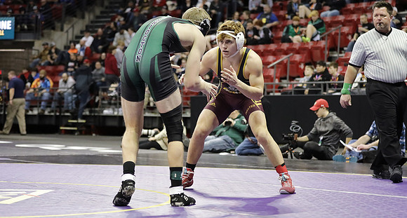 Waterloo 160 lbs. Trevor Firari Match #1 State Tournament 2023  (25)
