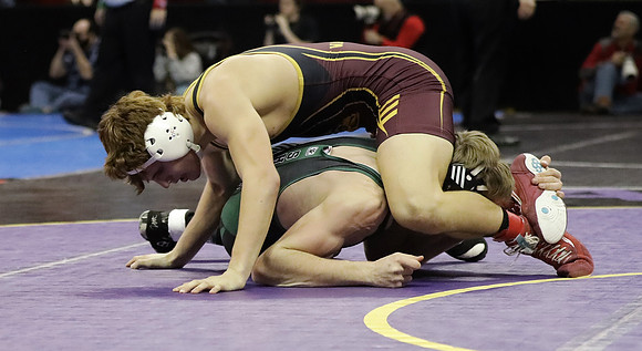 Waterloo 160 lbs. Trevor Firari Match #1 State Tournament 2023  (34)