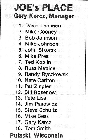 1981 Major State Tournament at Wouters Front Green Bay  (9)