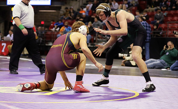 Waterloo 160 lbs. Trevor Firari Match #1 State Tournament 2023  (8)