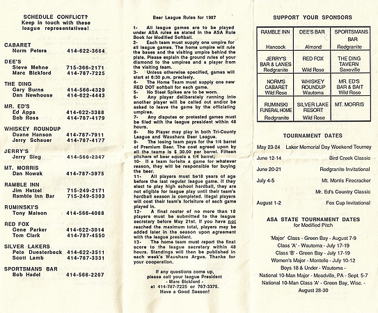 1987 Waushara County Beer League (4)