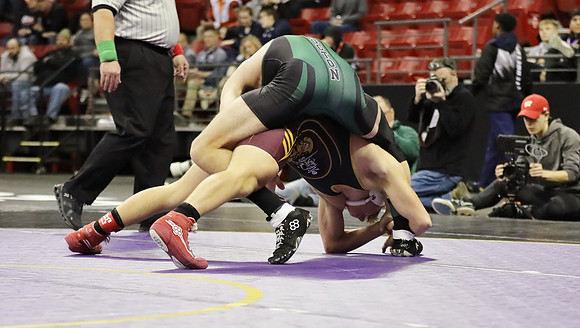 Waterloo 160 lbs. Trevor Firari Match #1 State Tournament 2023  (19)