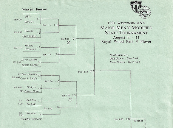 1991 Major State Tournament Wautoma