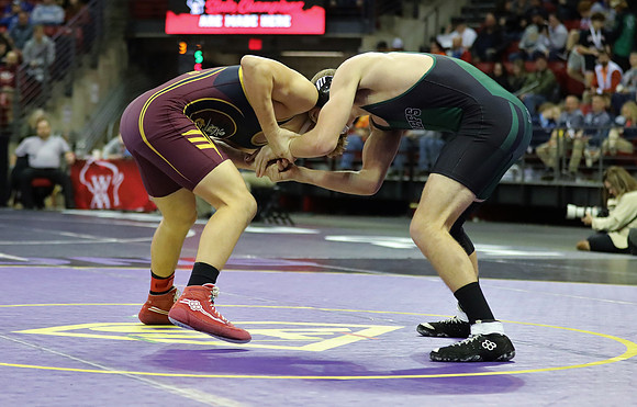 Waterloo 160 lbs. Trevor Firari Match #1 State Tournament 2023  (10)