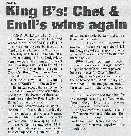 1999 Class B  State Tournament