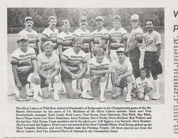 1986 Major Mt Morris Tourney Wautoma