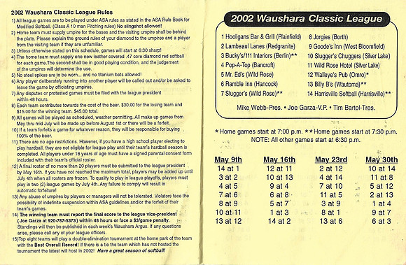 2002 Waushara County Classic League