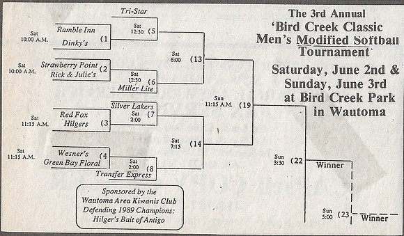 1989 Bird Creek Classic Tourney - Wautoma