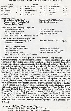 1991 Major Wautoma Area League