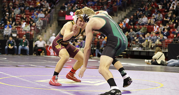Waterloo 160 lbs. Trevor Firari Match #1 State Tournament 2023  (15)